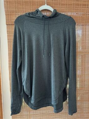 Athleta Soft Charcoal Hooded Pullover Sweatshirt